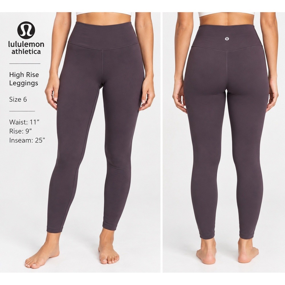 Lululemon Leggings Womens Sz 6 Plum High Rise Yoga Athletic Workout Pants